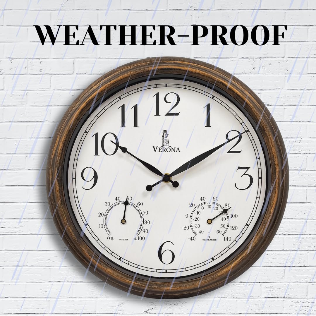 Large 14-inch dial and bold numerals improve legibility from a distance.