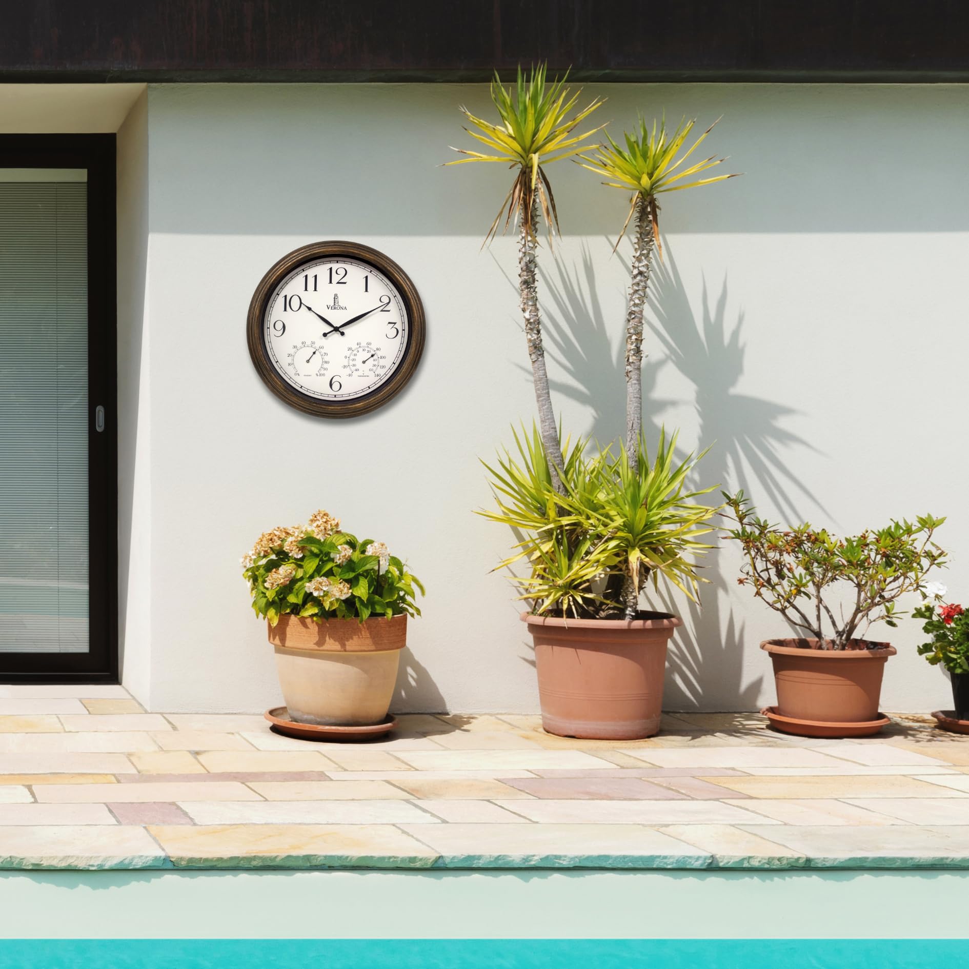 Lovely Home Essentials poolside-ready clock with waterproof design for outdoor spaces