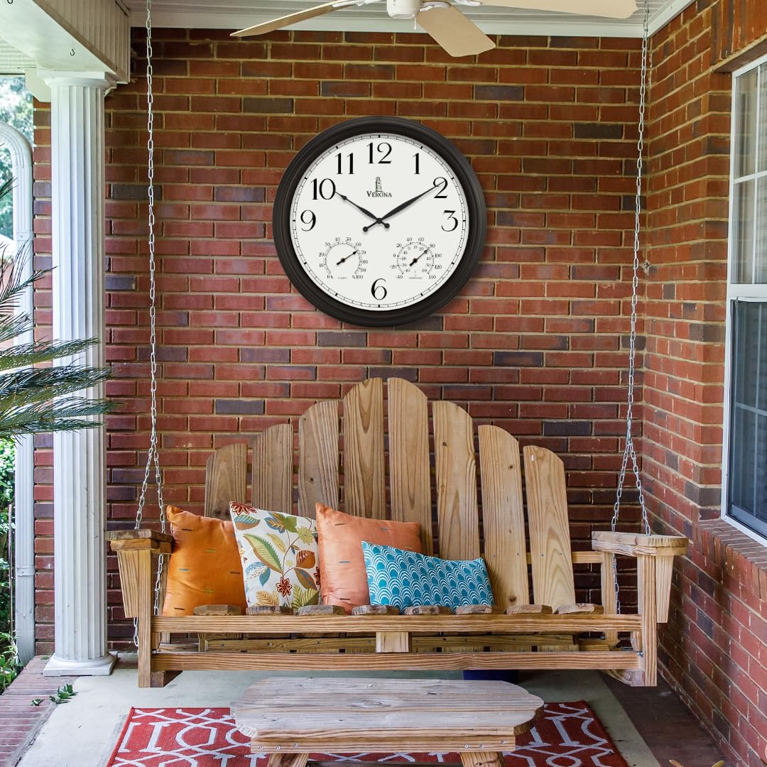 Lovely Home Essentials poolside clock resists moisture for garden and patio.