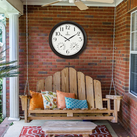Lovely Home Essentials poolside clock resists moisture for garden and patio.
