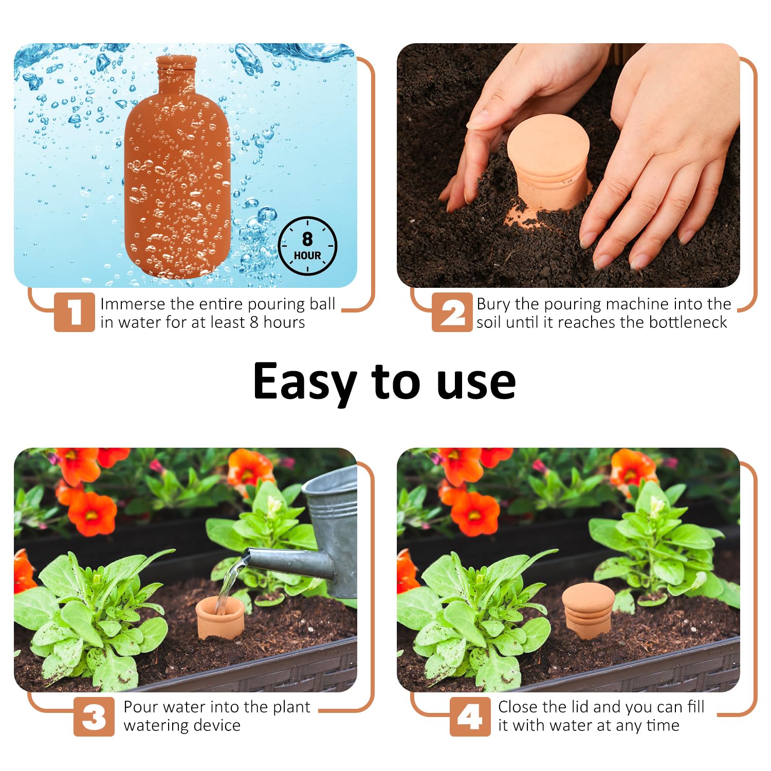 Lovely Ran earthy terracotta color and lid camouflage in home or garden.