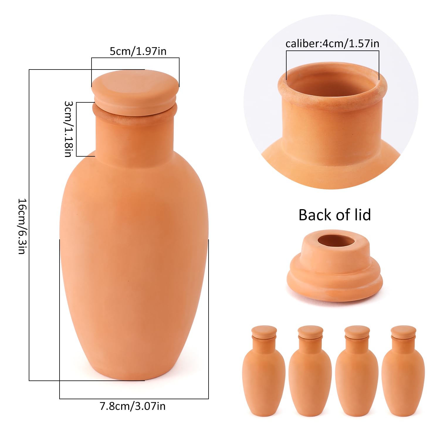 Lovely Ran 4pc set terracotta watering balls ready to automate irrigation for busy schedules.