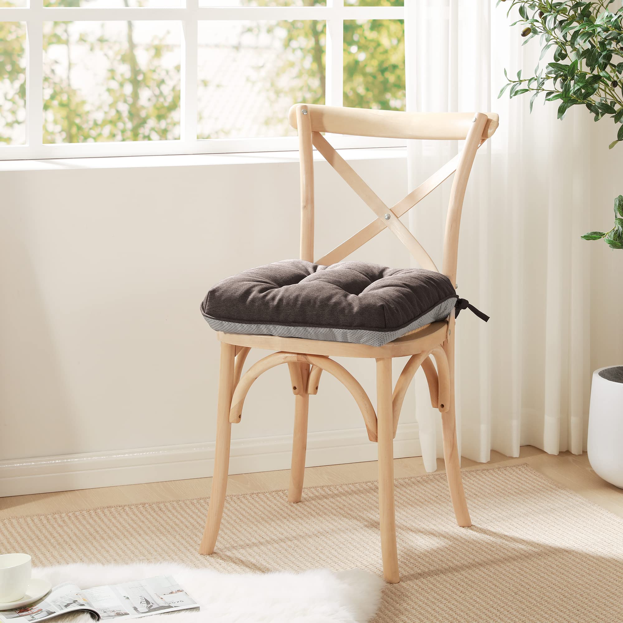 Love's cabin four-pack chair pads boost comfort across dining, kitchen, and patio seating.