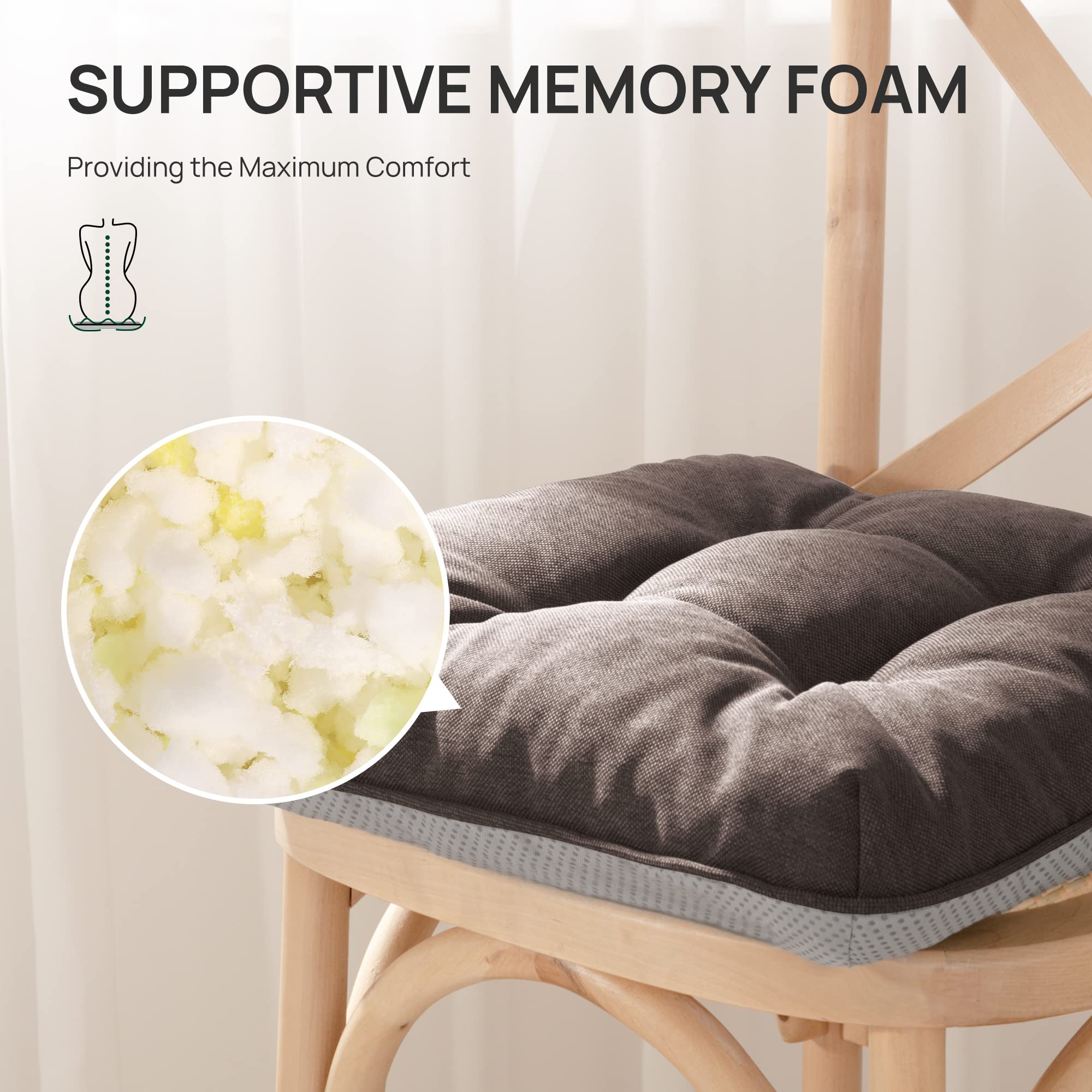 Love's cabin memory foam chair cushion for outdoor chairs enhances patio comfort.
