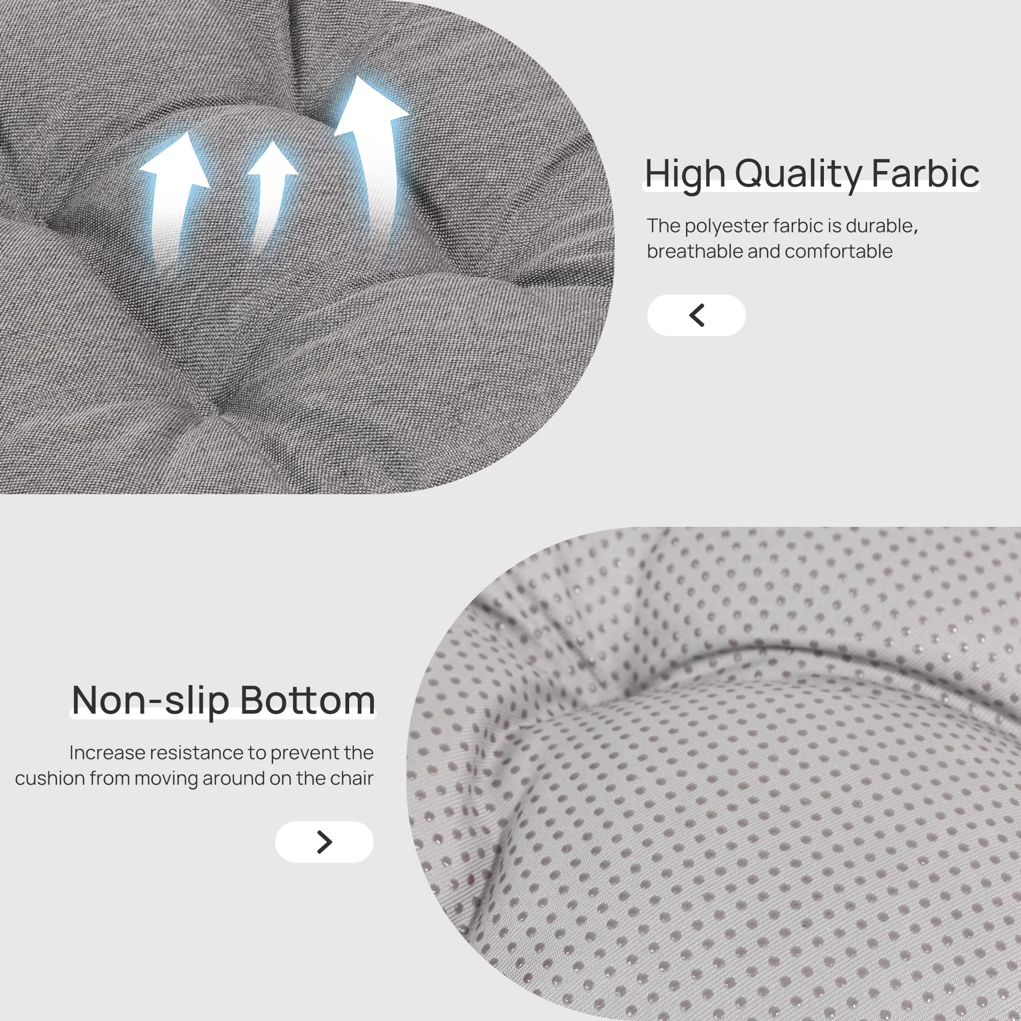 Love's cabin memory foam chair cushions close-up fabric texture showing plush support