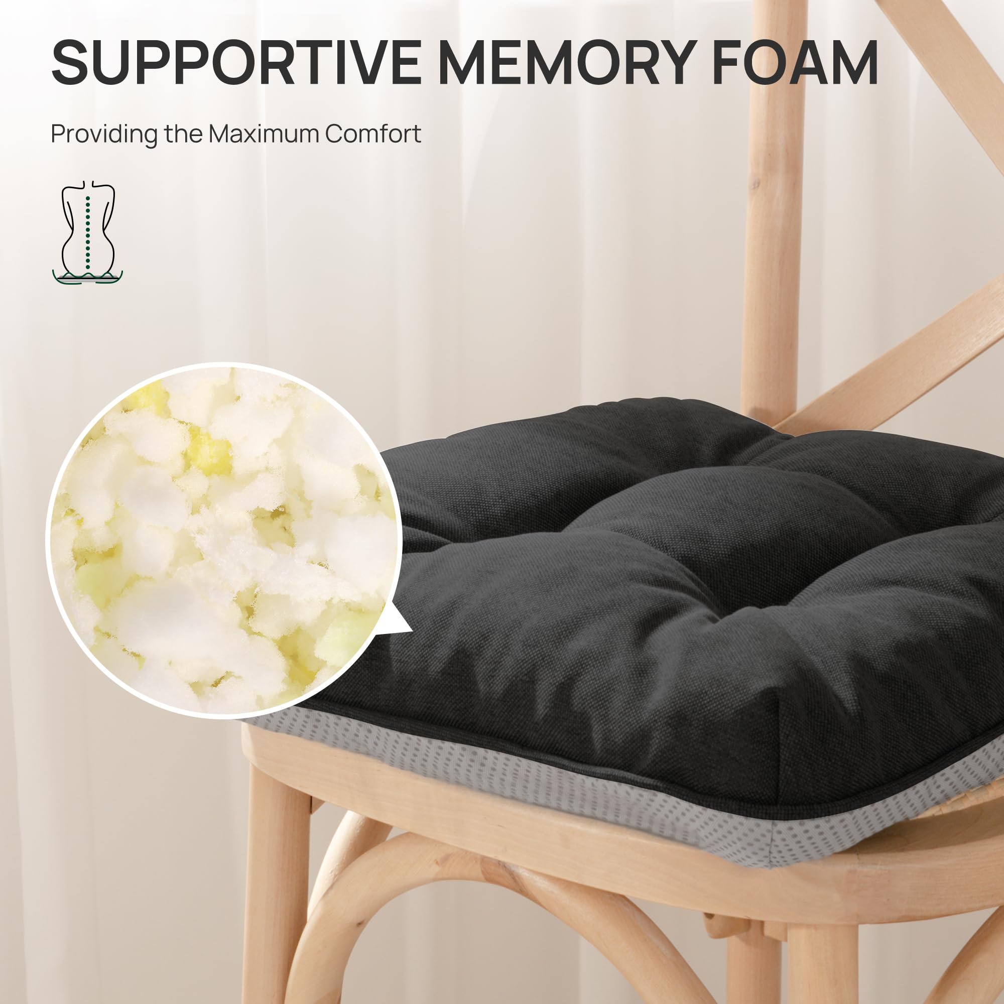 Love's cabin cushions include secure ties to stay in place.