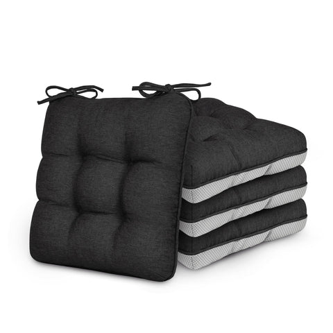 Love's cabin memory foam chair cushions on a dining chair add comfort.