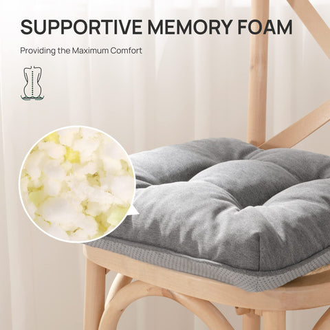 Love's cabin memory foam chair cushions with non-slip bottom on a hard floor for secure seating.