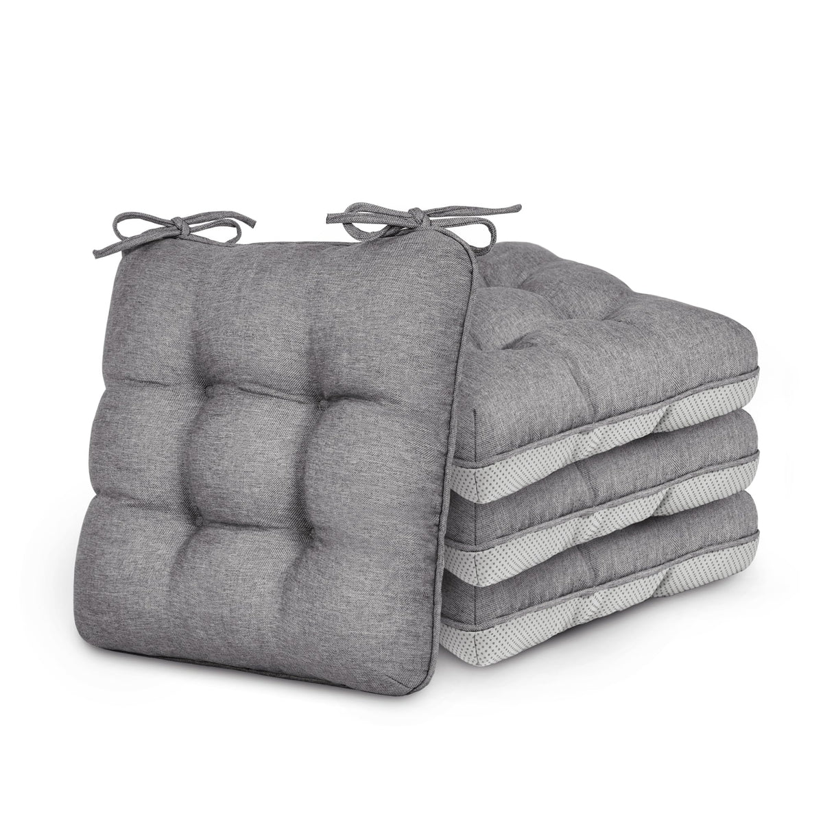 Love's cabin memory foam chair cushions set of four in vacuum packaging, ready for quick setup.