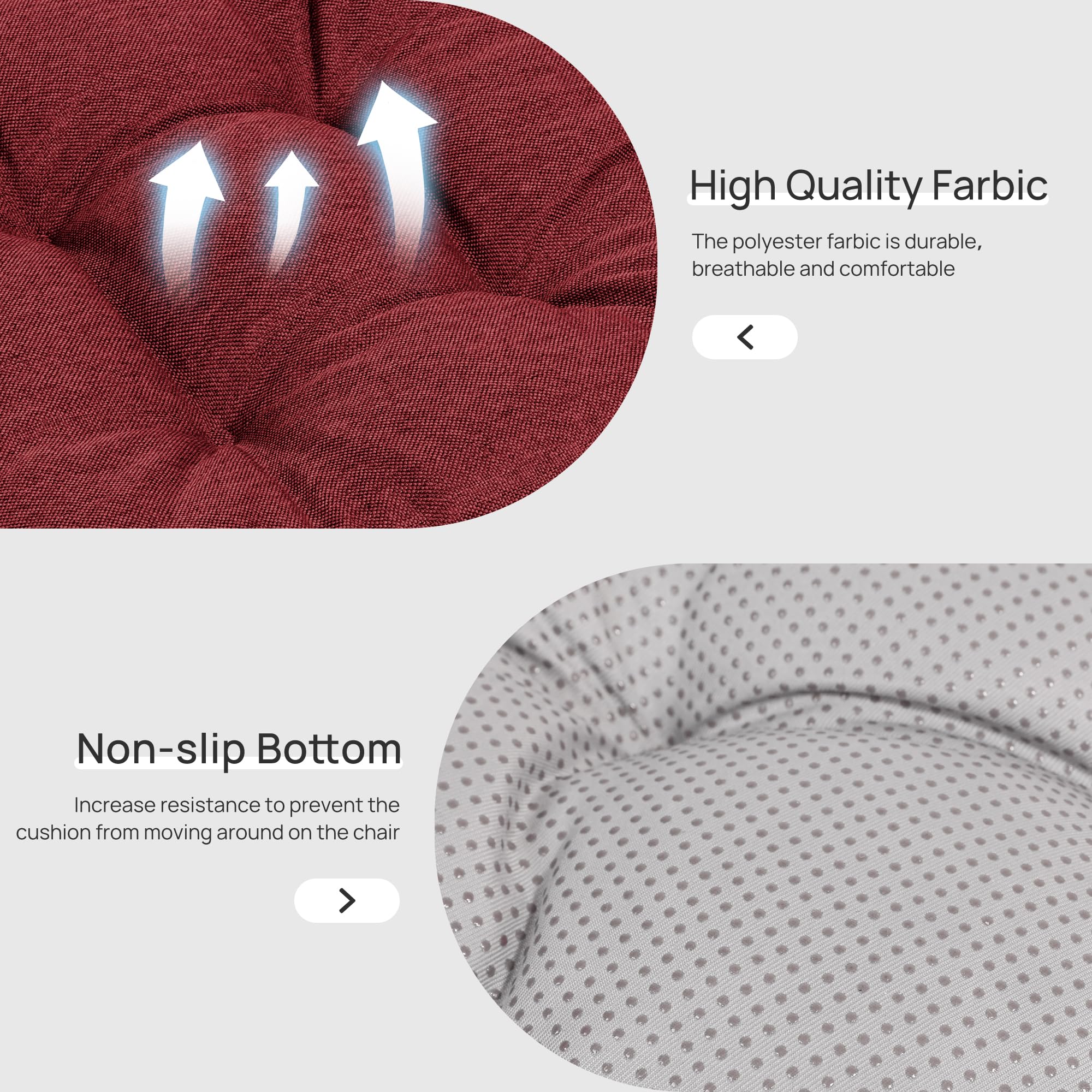 Love's cabin memory foam pad ideal for patio and outdoor dining.