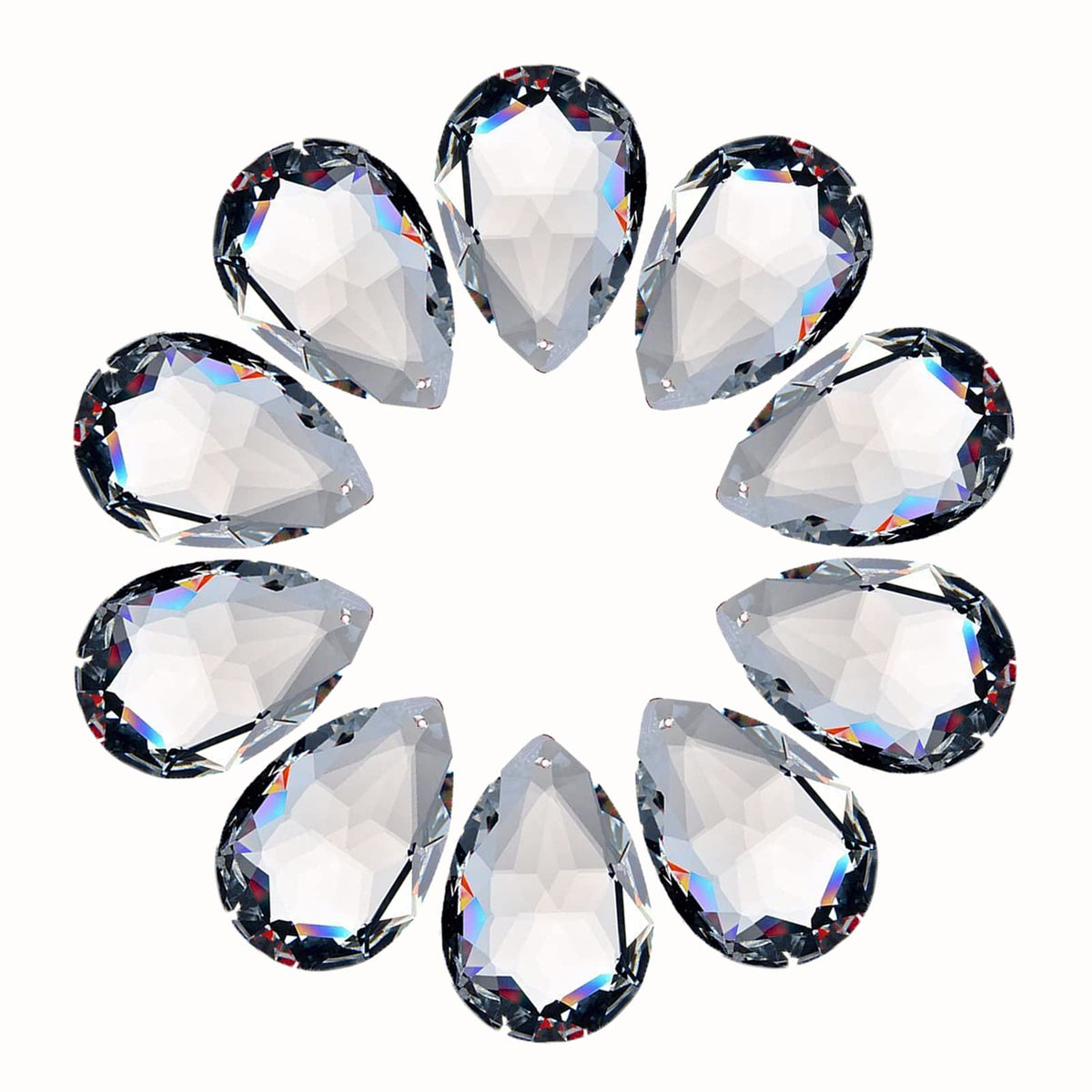 LoveUnited teardrop crystal pendant hanging in a window to create rainbow light