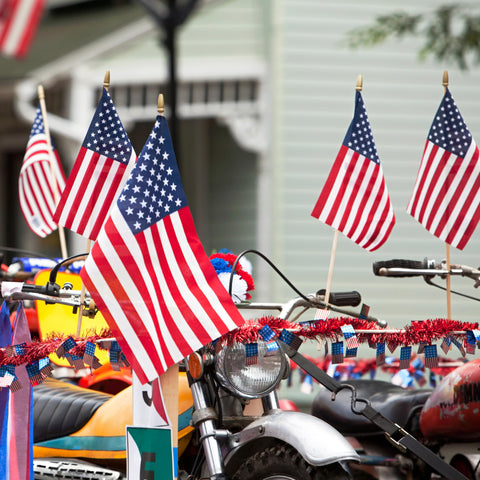 LoveVC American flag on a stick for outdoor parade-ready decor