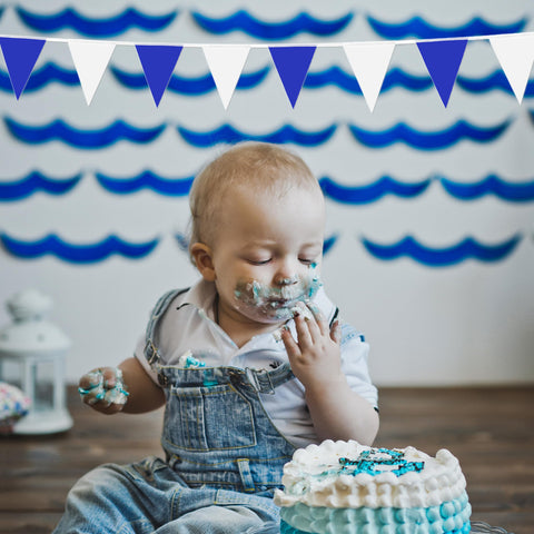LoveVC pennant banner at a kids birthday party setup