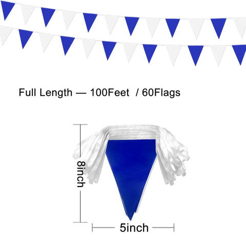LoveVC pennant banner flags closeup showing durable polyester material