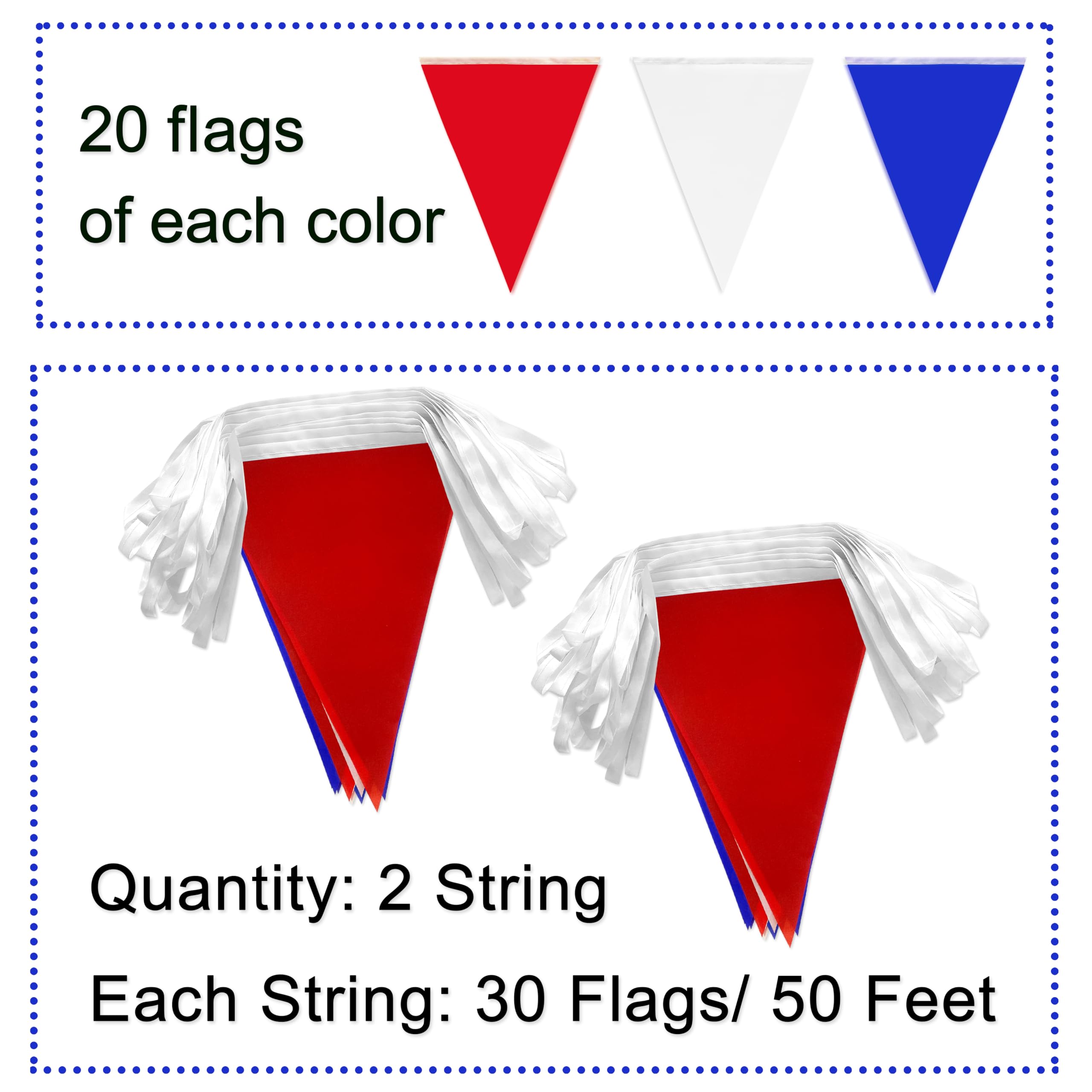 LoveVC pennant banner includes two 50-foot ropes for versatile layouts
