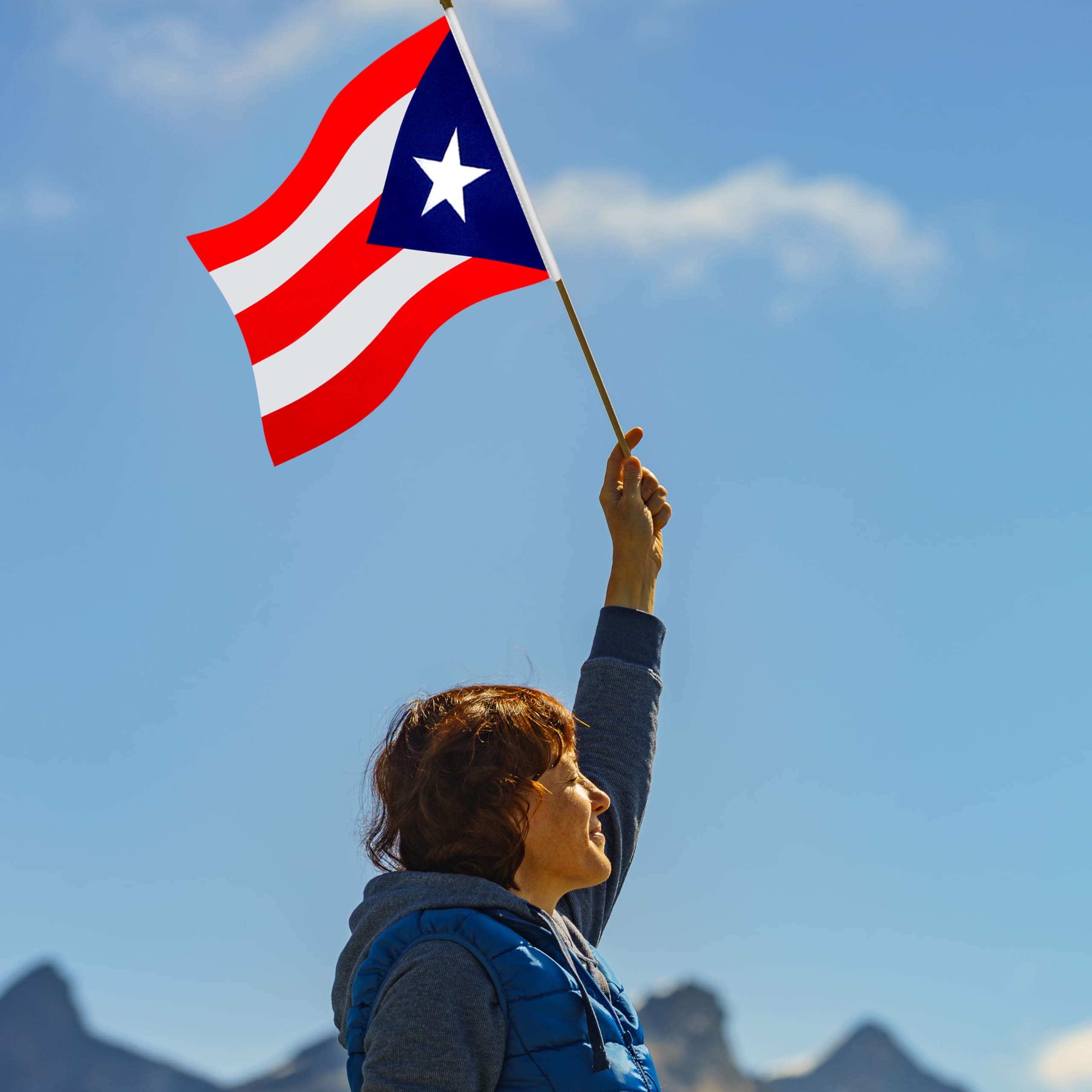 LoveVC Puerto Rico flag set with easy assembly for quick setup.