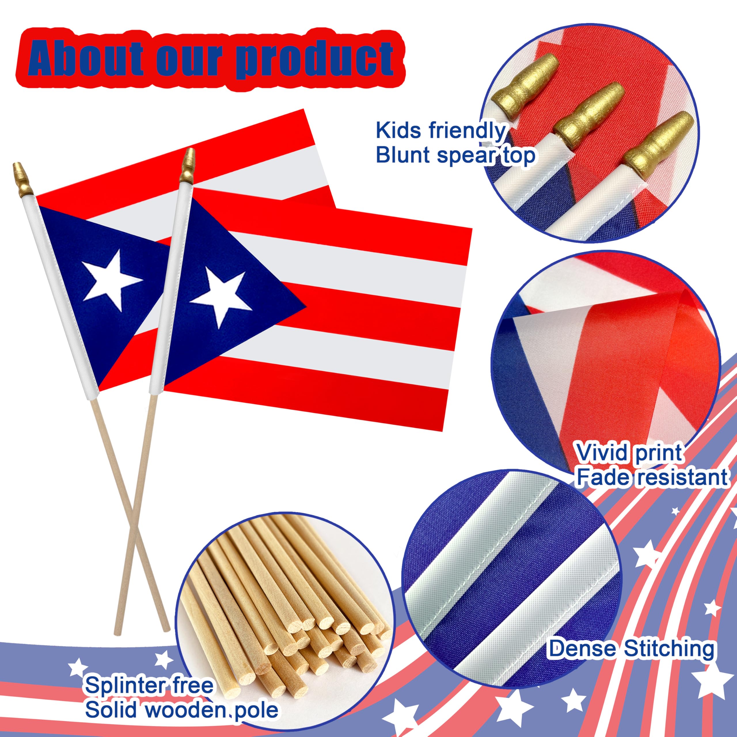 LoveVC Puerto Rico flag two-sided print stays vibrant for events.