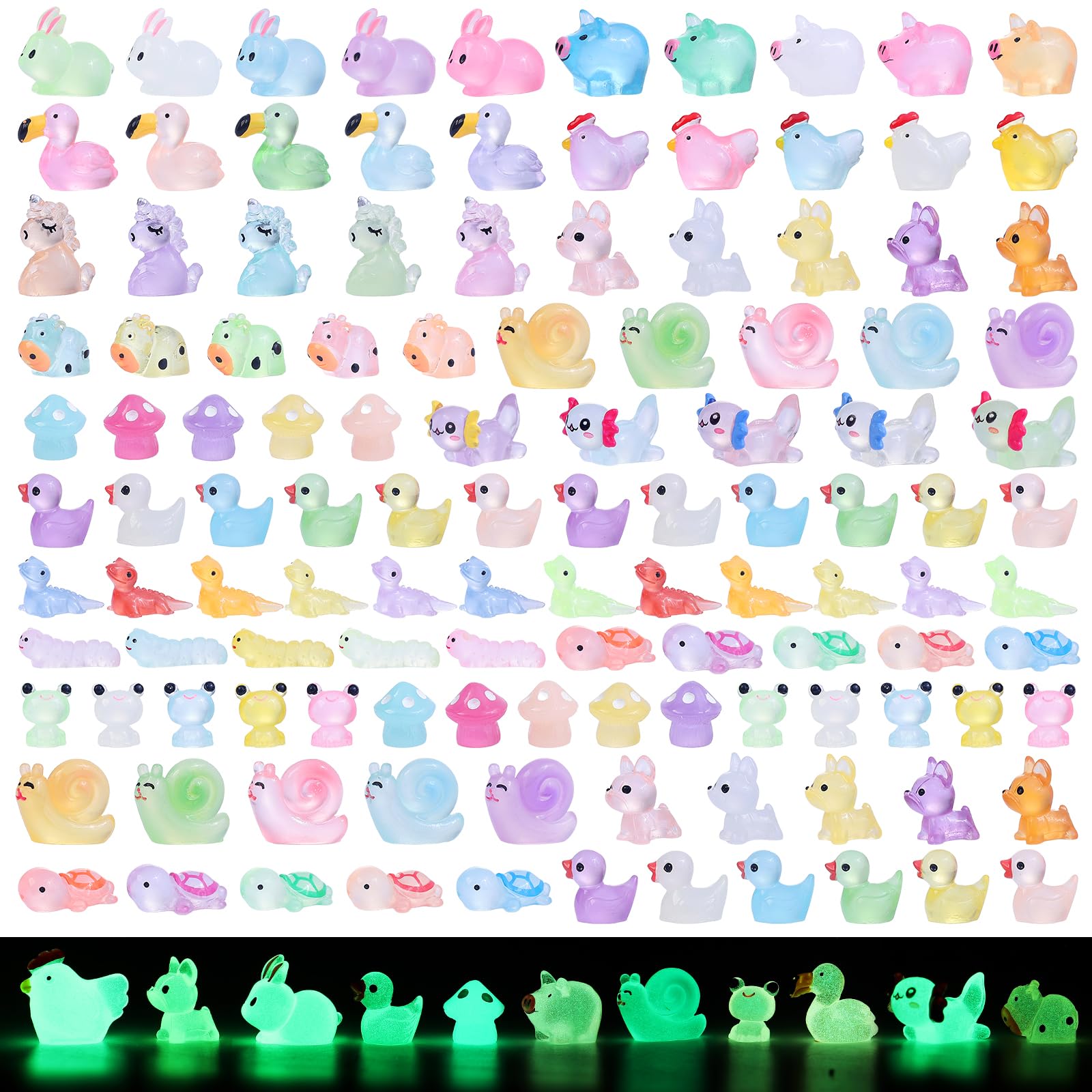 LOVEXIRAN luminous mini resin animals ducks glow for fairy garden decor