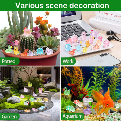 LOVEXIRAN luminous mini resin animals flamingos glow for terrariums