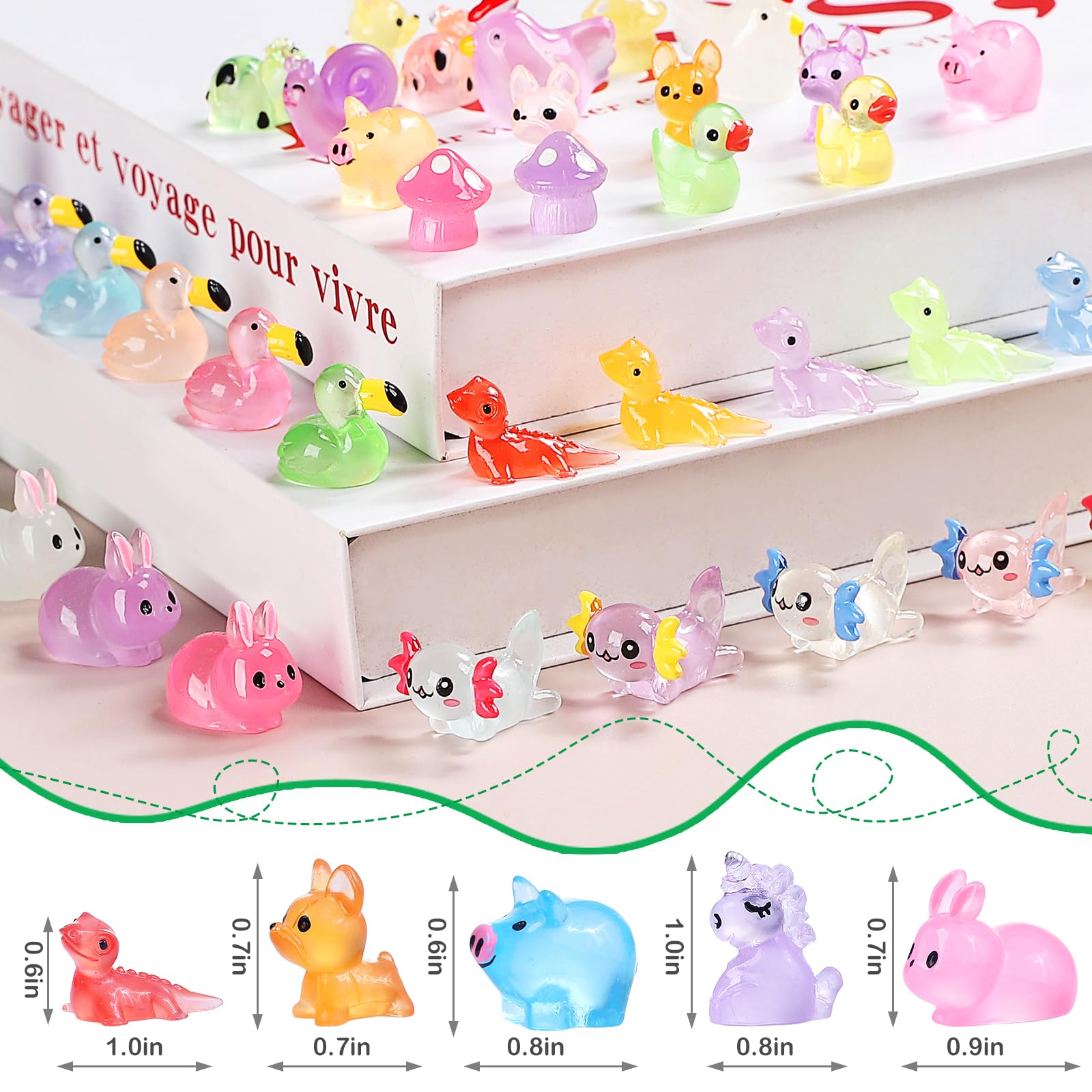 LOVEXIRAN luminous mini resin animals frogs glow for aquariums