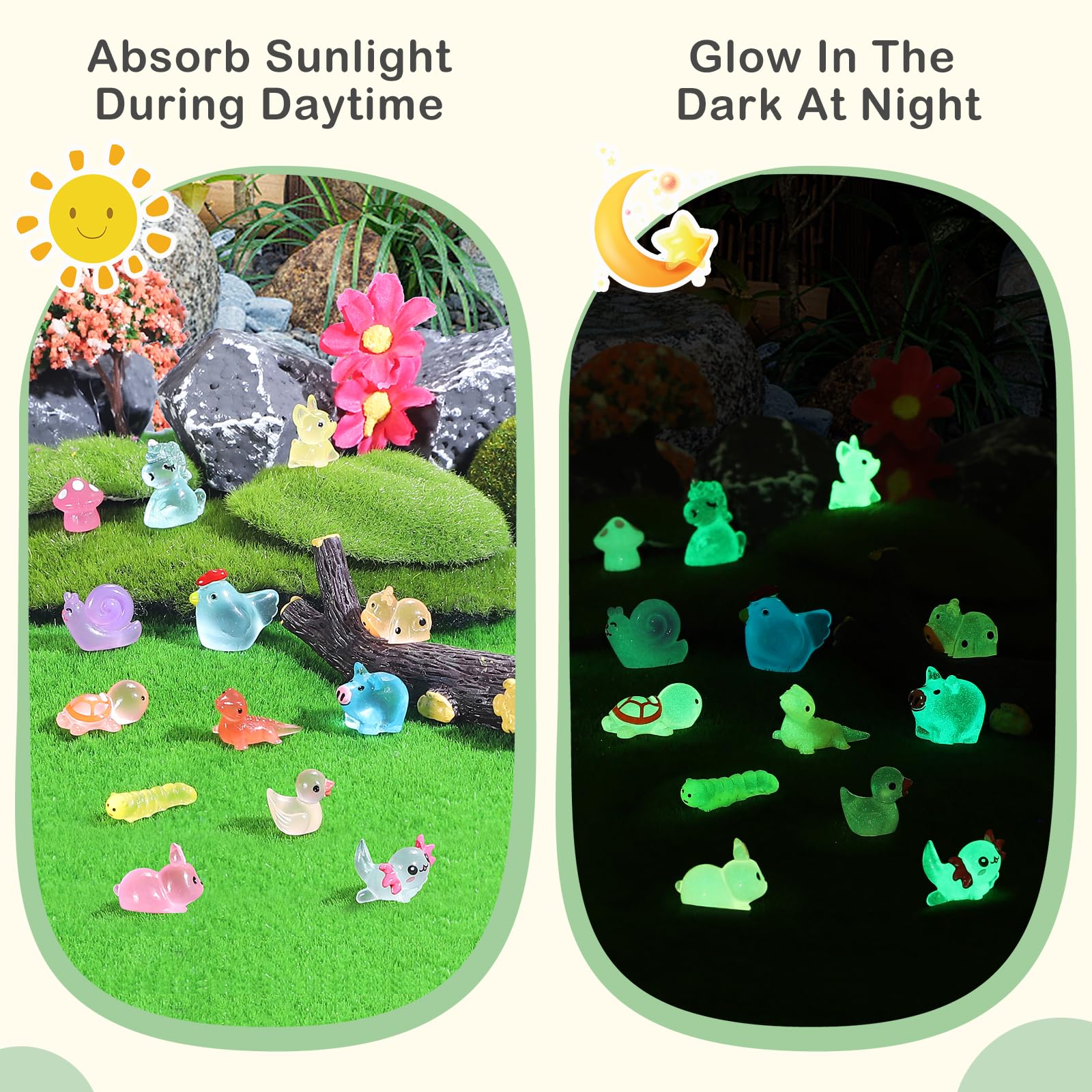LOVEXIRAN luminous mini resin animals lizards glow for micro landscapes