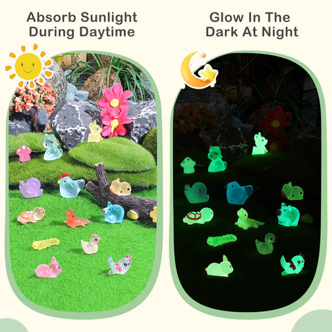 LOVEXIRAN luminous mini resin animals lizards glow for micro landscapes