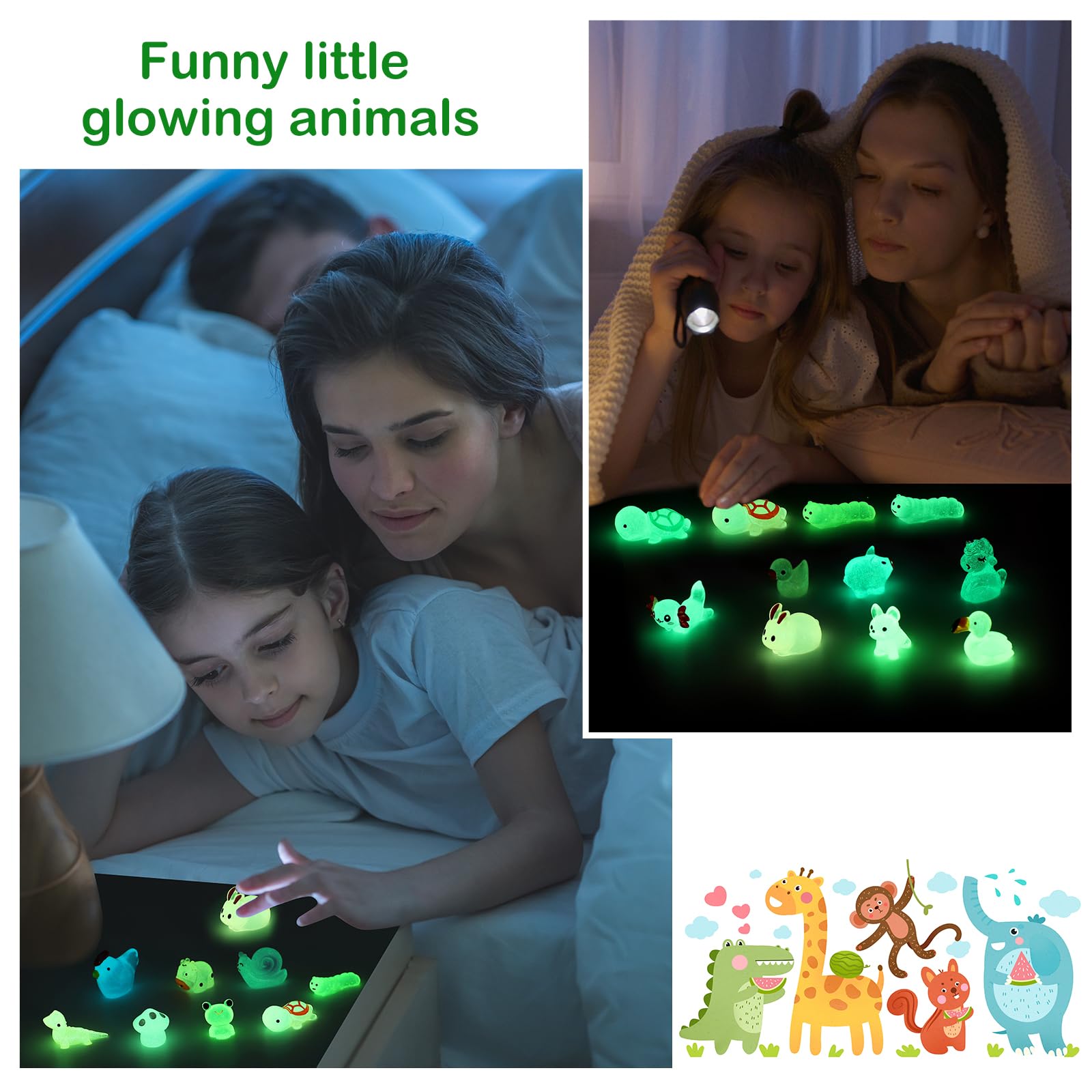 LOVEXIRAN luminous mini resin animals unicorns glow for magical scenes