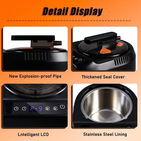LovHomdecr 304 stainless steel inner tank visible for durable steaming performance.