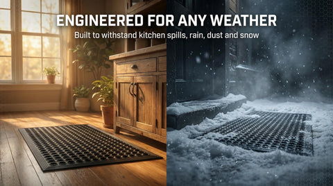 Lovinland commercial kitchen mat endures heavy traffic and resists wear in busy spaces.