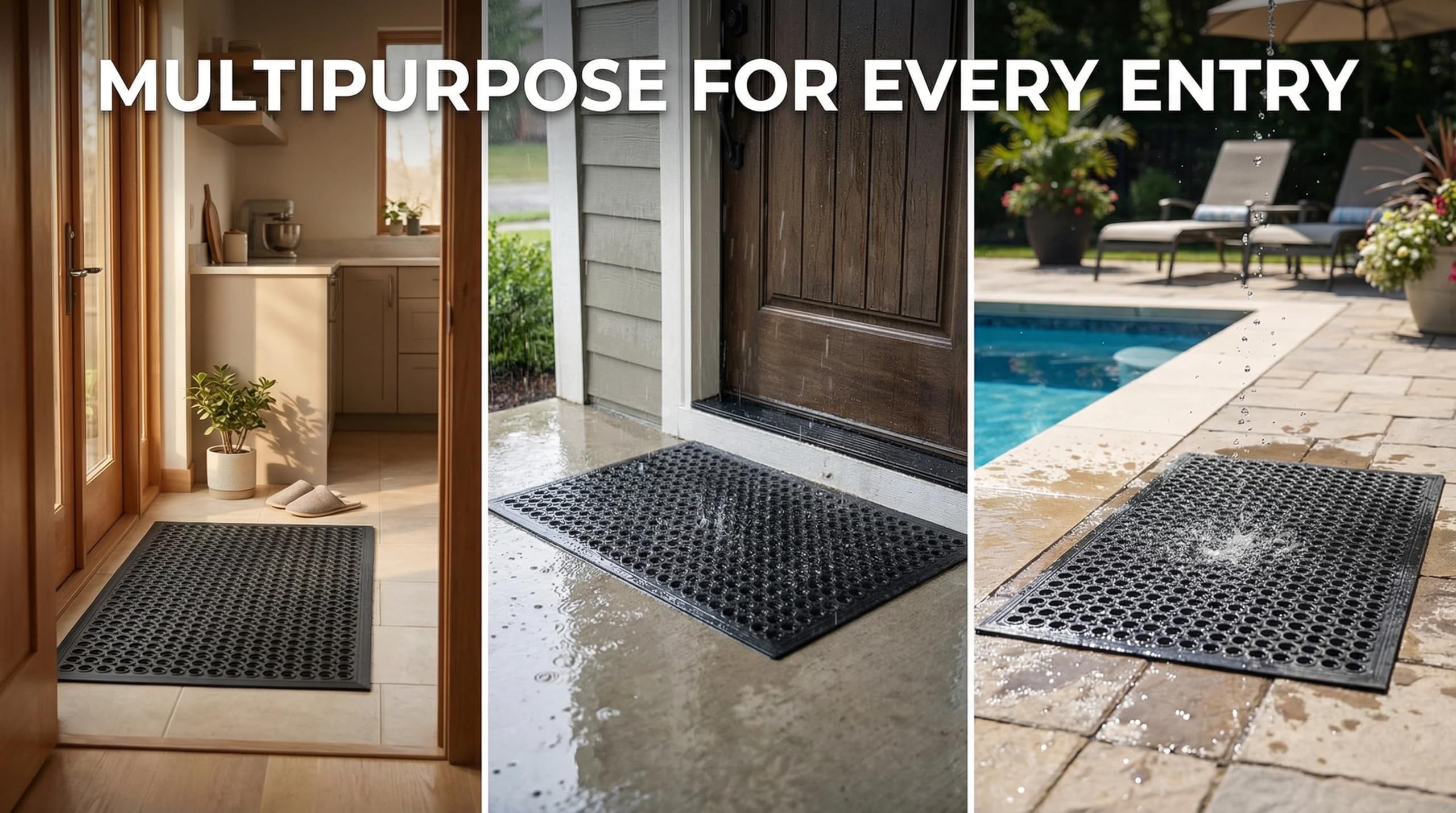Lovinland patio entry mat provides reliable durability for frequent foot traffic.