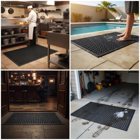 Lovinland poolside entrance mat is designed to withstand outdoor use near wet areas.