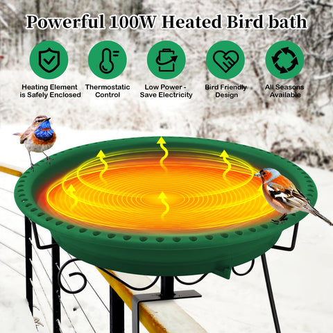 Lovppy 100W heated bath maintains unfrozen water outdoors