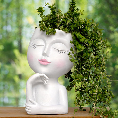 LovTocTic face planter small and lightweight resin ideal for desks and shelves.