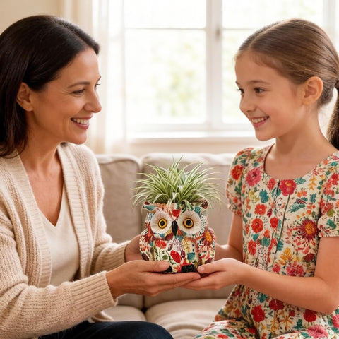 LovTocTic Owl Planter ships without plants to personalize your setup.