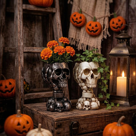 LovTocTic 5-inch tall skull planter fits small spaces