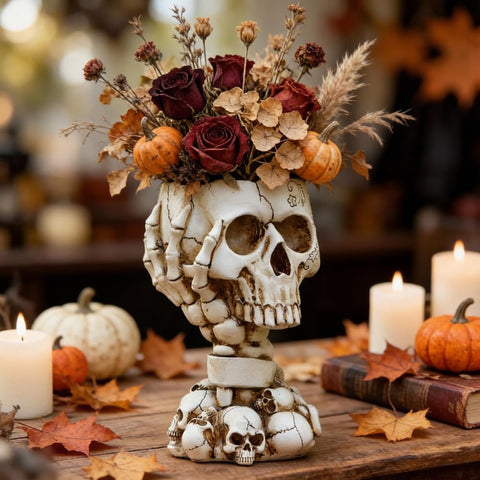 LovTocTic skull planter showing drainage hole for live plants