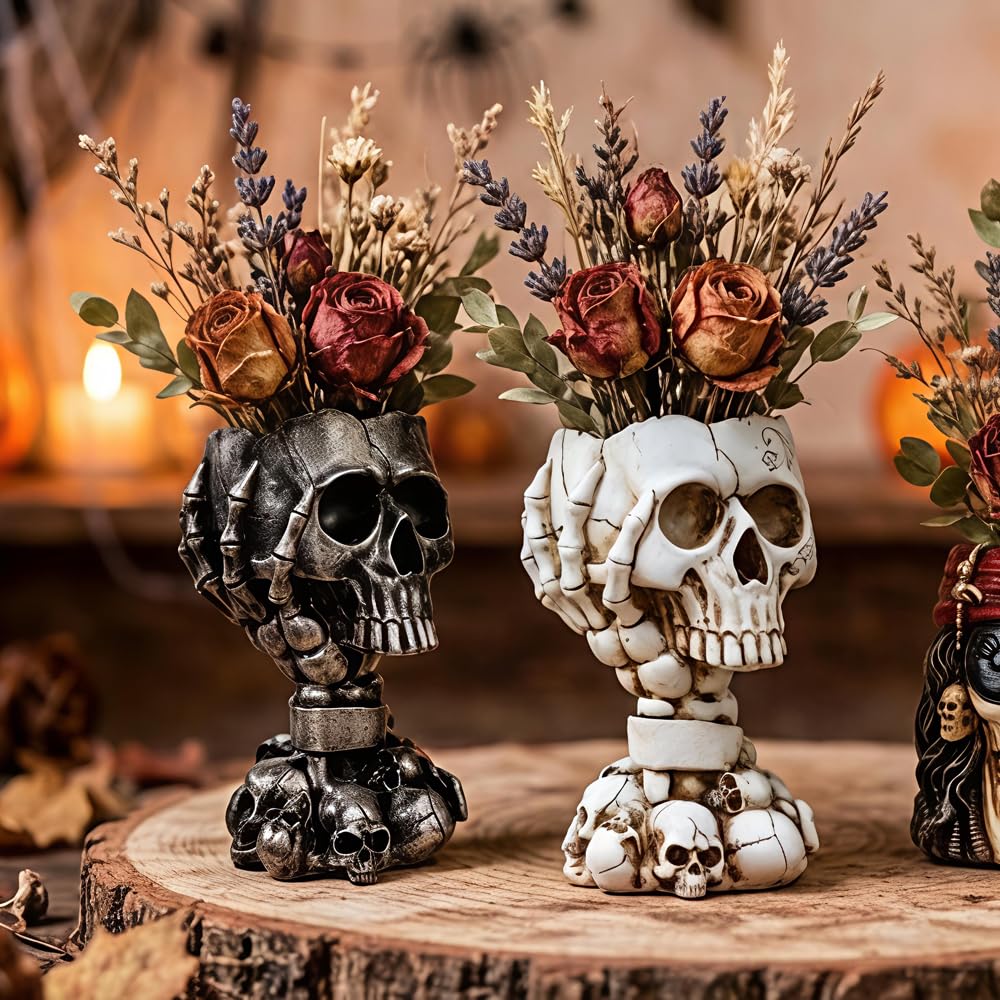 LovTocTic skull planter indoors as a bold centerpiece or accent.