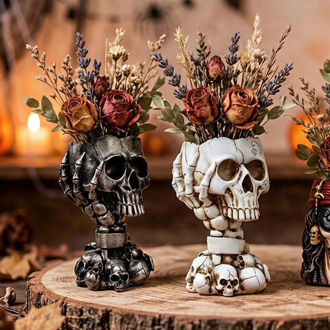 LovTocTic skull planter indoors as a bold centerpiece or accent.