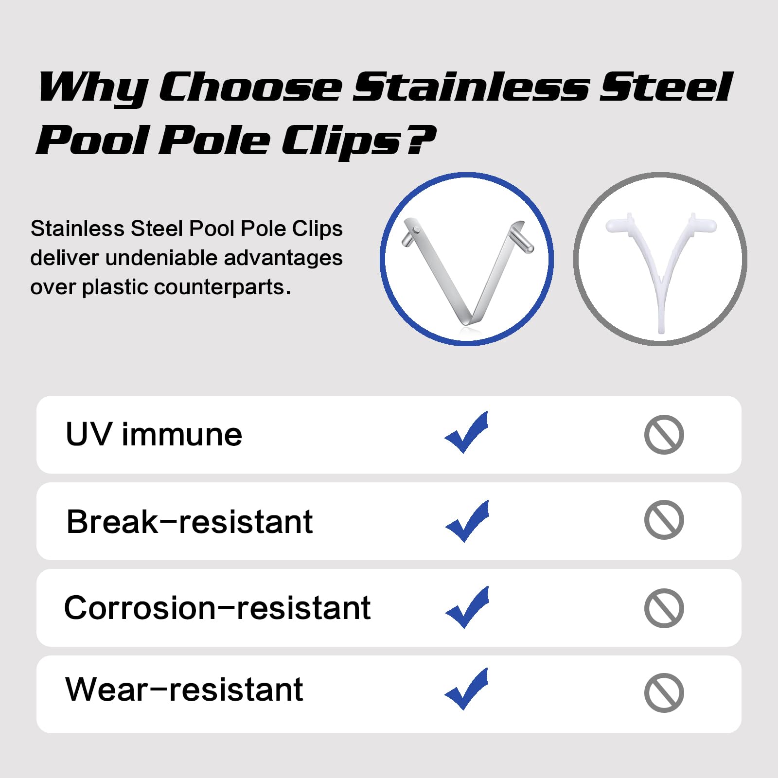 LOVUFIR V-shaped stainless steel clip anchors clips securely