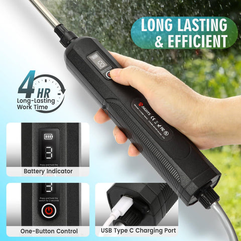 Lovydro 3-speed spray control lets mist, spray, or jet for targeted care.