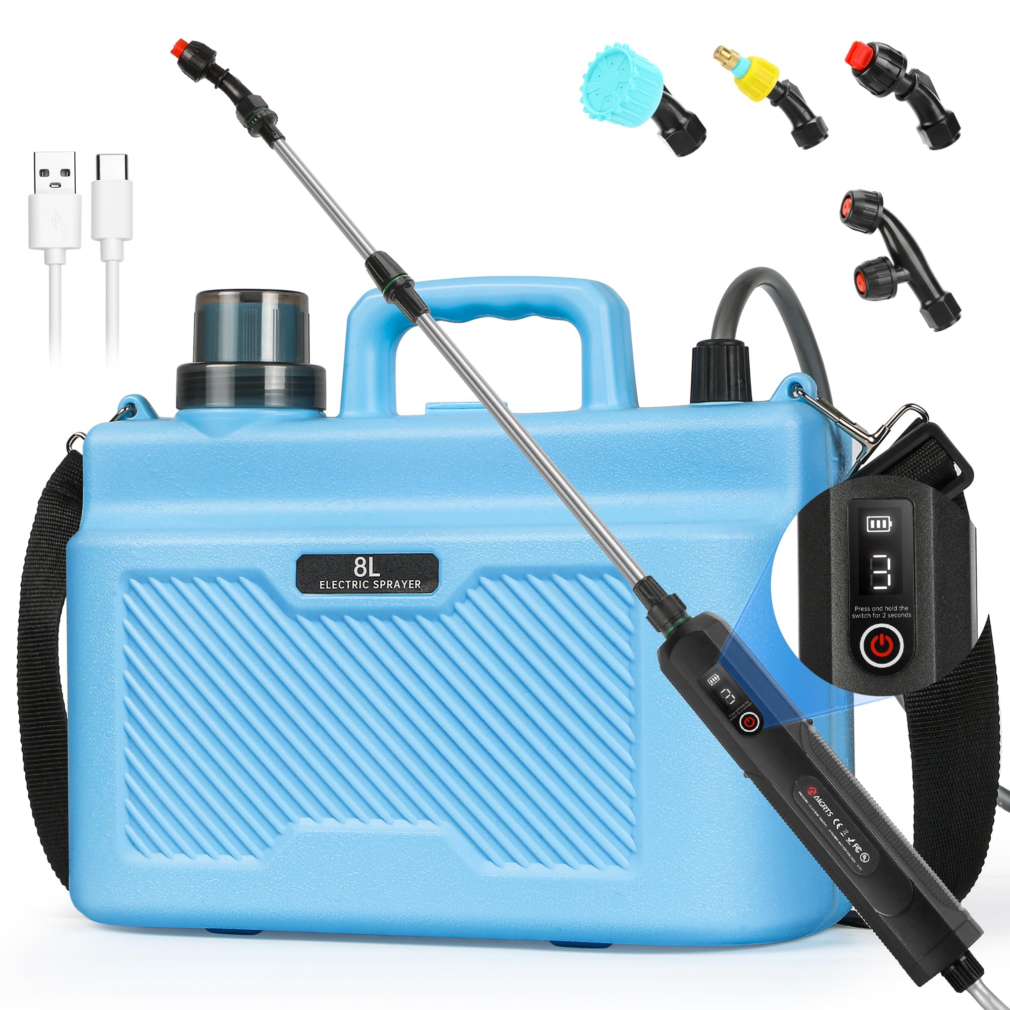 Lovydro battery-powered sprayer 2-gallon overview, ideal for quick lawn tasks.