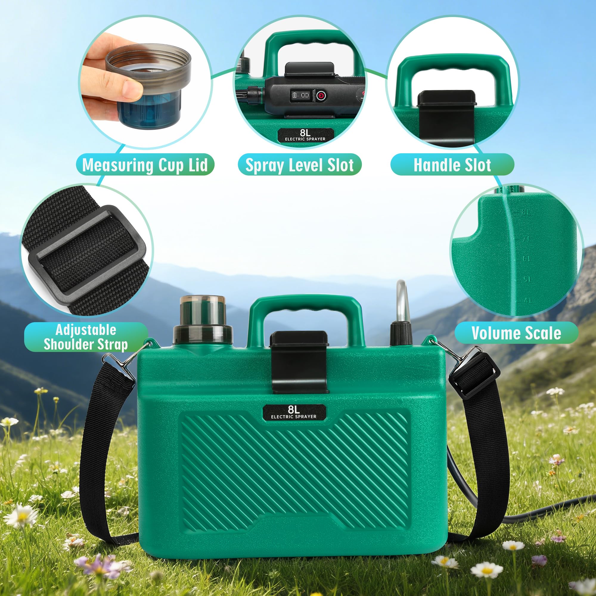 Lovydro digital power indicator shows battery level and spray intensity at a glance.
