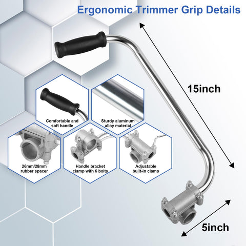 LOVYNO trimmer handle bracket clamp in silver for secure installation.