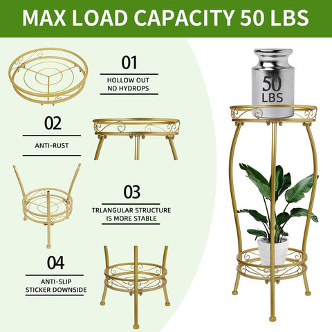 LOYAL TIGER Plant Stand rustproof finish protecting pots year-round.