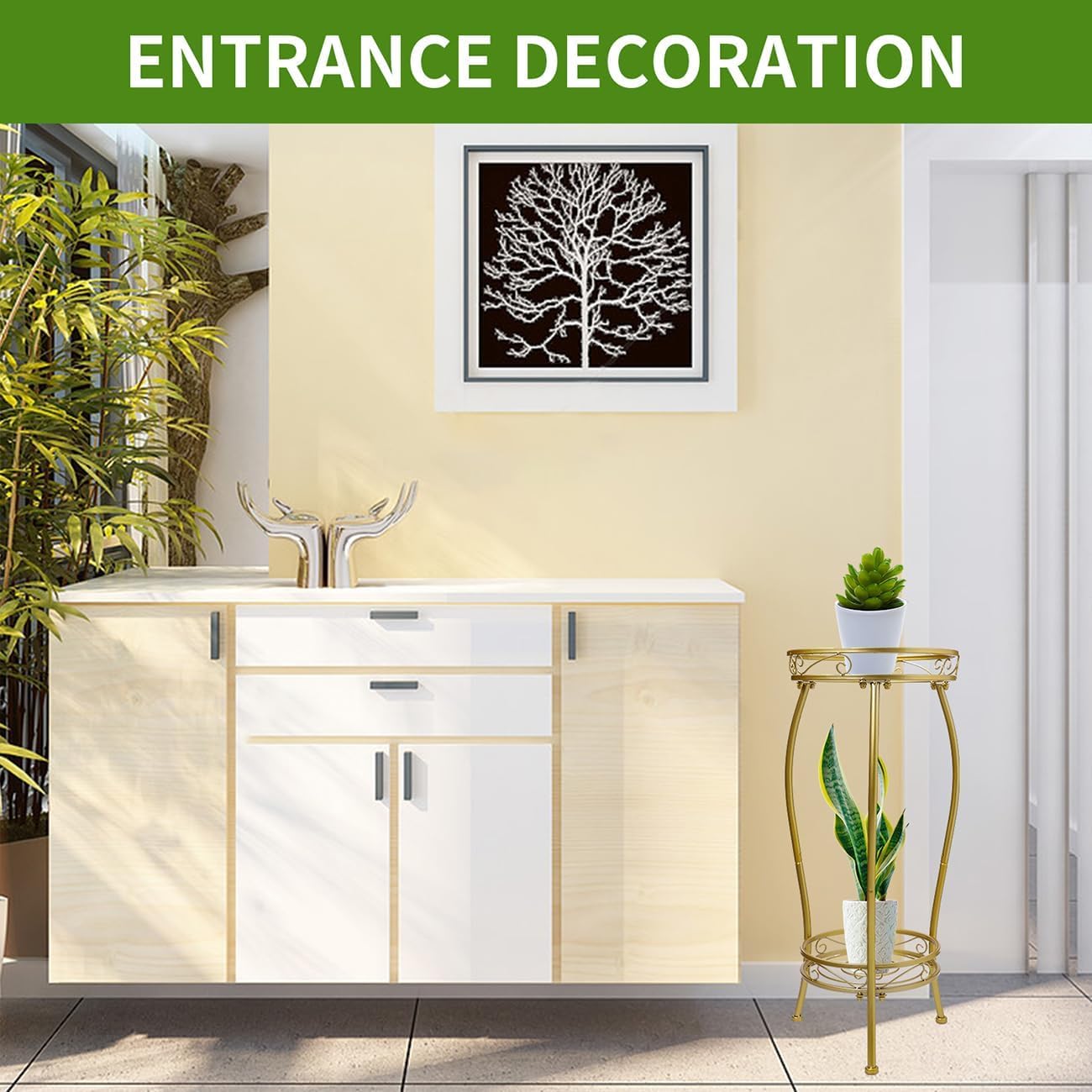 LOYAL TIGER Plant Stand space-saving design suits compact spaces.