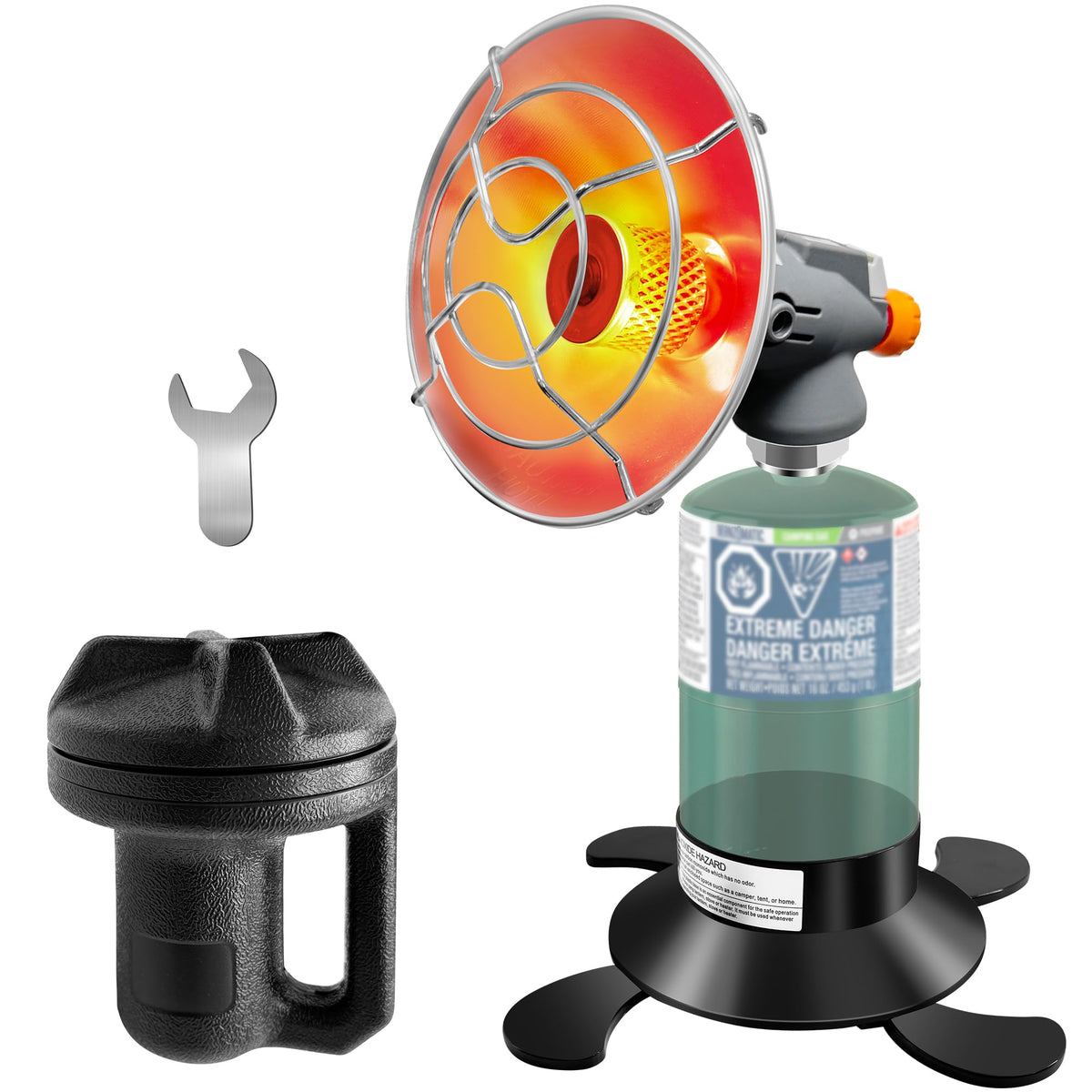Loyala Propane Heater 8500BTU with base stand for stable outdoor warmth.