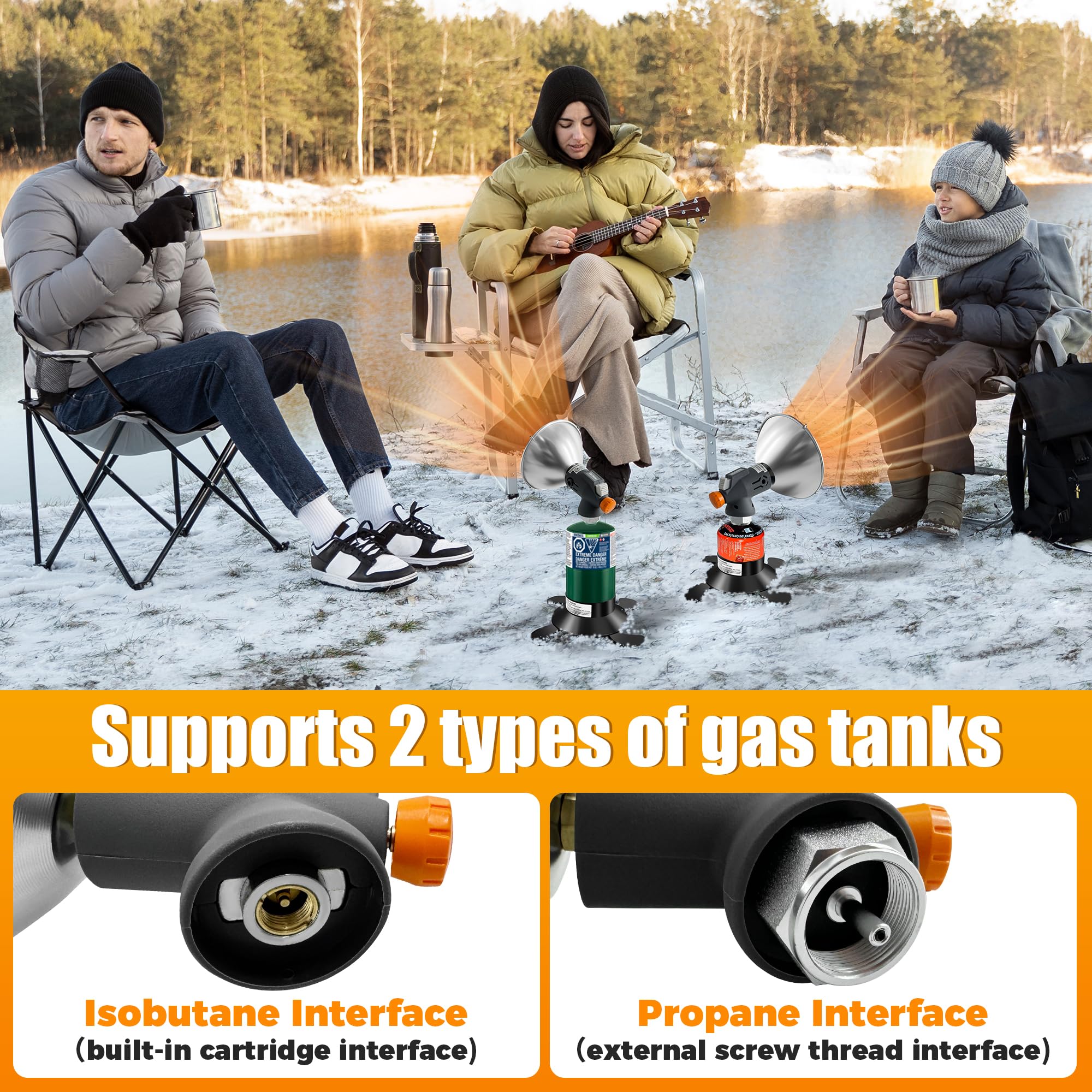 Loyala propane heater portable and lightweight for camping, fishing, and hiking.