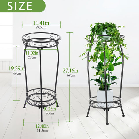 LOYAL TIGER tall black metal stand supports pots safely indoors or on balconies.