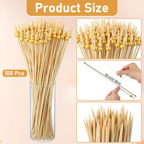 LOYIM 12 inch bamboo skewers provide sturdy support for fruit and cheese bites.
