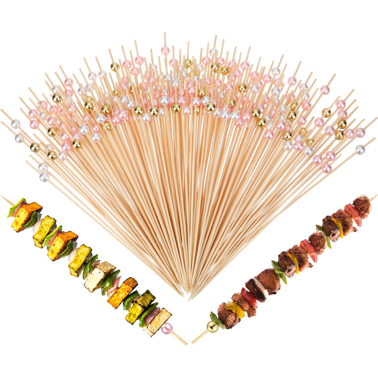 LOYIM colorful pearl cocktail picks 8-inch add vibrant touch to appetizers